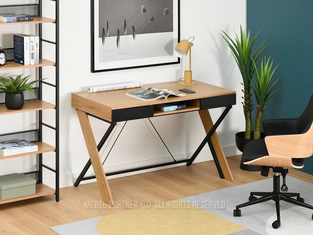 PC stolík Hilly (dub čierny). Akcia -18%. Vlastná spoľahlivá doprava až k Vám domov. 1109765