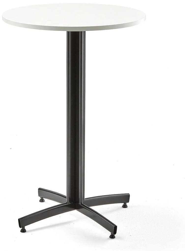 Barový stôl SANNA, Ø 700x1050 mm, biela, čierna