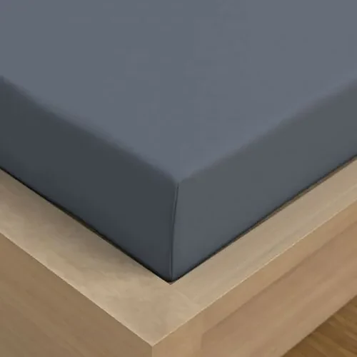 Kvalitex Saténové prestieradlo s gumou tmavosivá, 120 x 200 cm