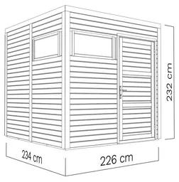 Drevený záhradný domček Cubo 2 antracit 226x234 cm