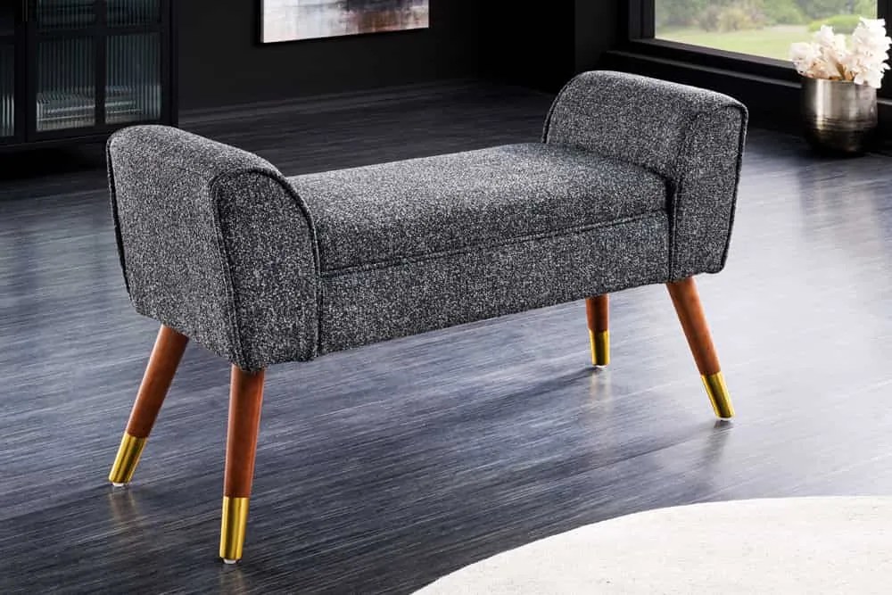 Dizajnová lavica Dafina 90 cm antracitová