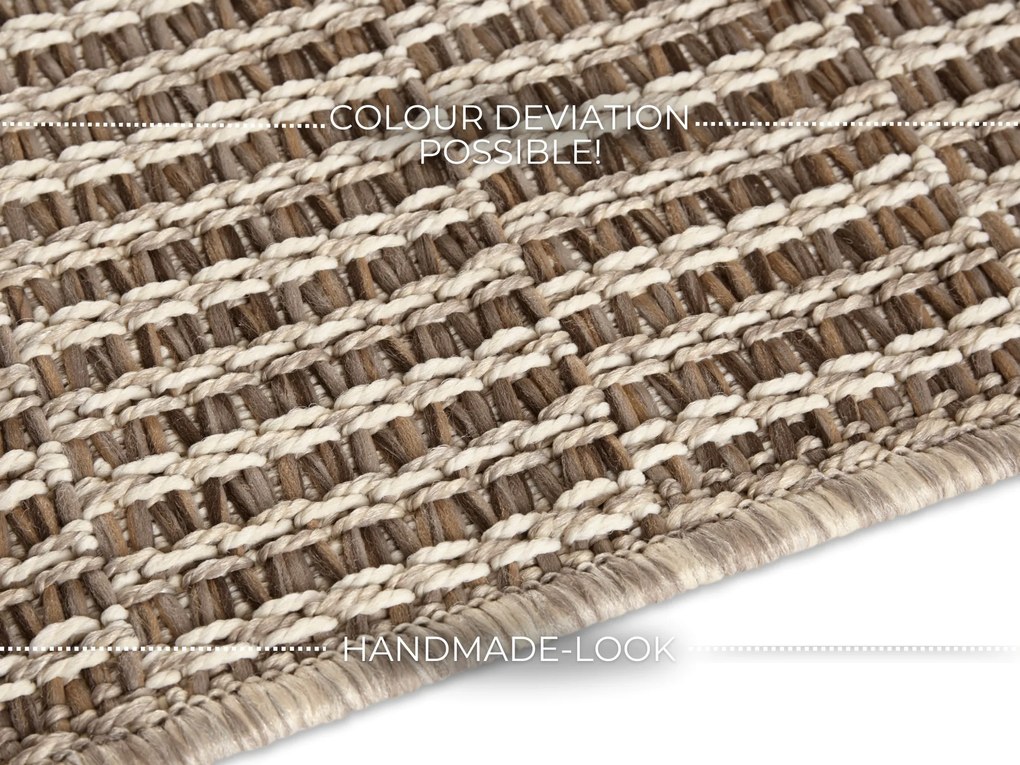 Kusový koberec Brave 103610 Natural Brown z kolekcie Elle – na von aj na doma, 160x230, hnedá, chodba / predsieň, ELLE Decoration