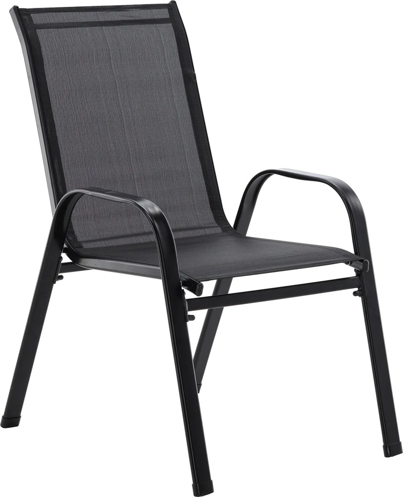 3-dielny záhradný balkónový set nábytku - čierna