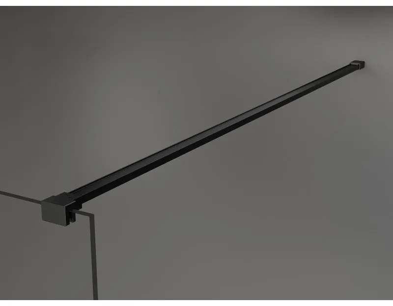 Mexen Kioto, sprchová zásteny typ Walk-In 55 x 200 cm, 8mm číre sklo, čierny profil, 800-055-101-70-00