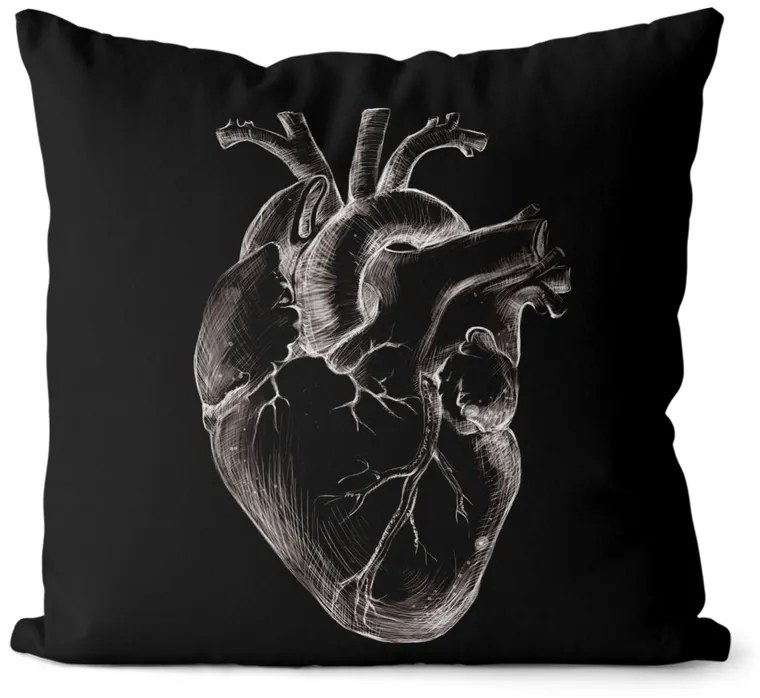 Vankúš Scary Heart (Veľkosť: 55 x 55 cm)