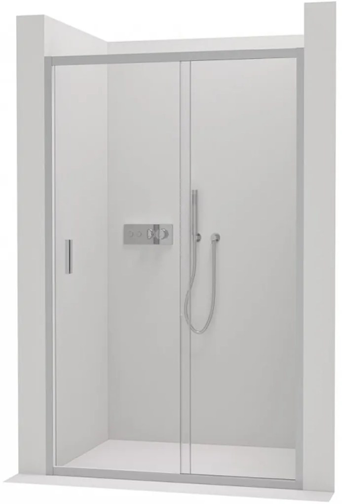 CERANO - Sprchové posuvné dvere Varone LINE Ľ/P - chróm, transparentné sklo - 130x195 cm, CER-CER-478075