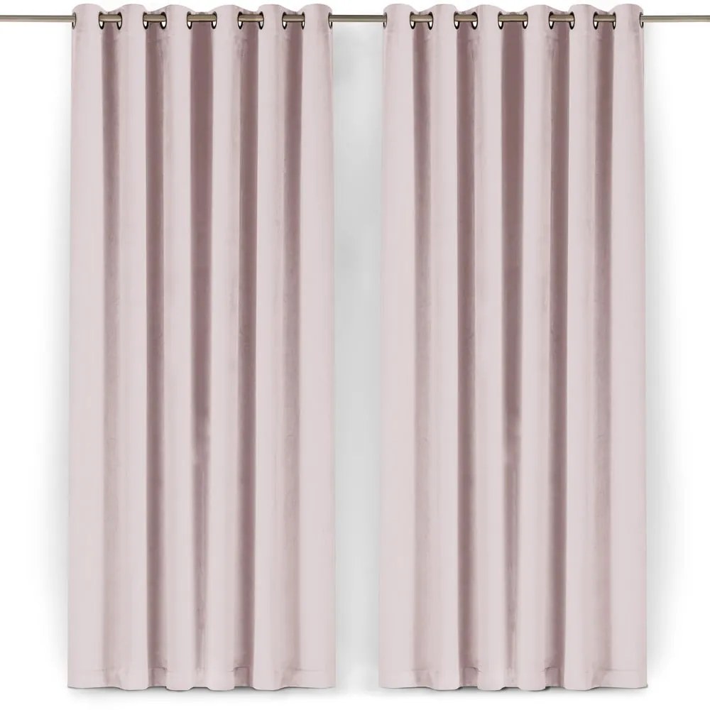 Svetloružový zamatový dimout záves 530x250 cm Velto – Filumi