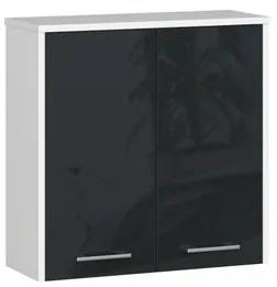 Kúpeľňová závesná skrinka FIN W60 2D-grafit / biela