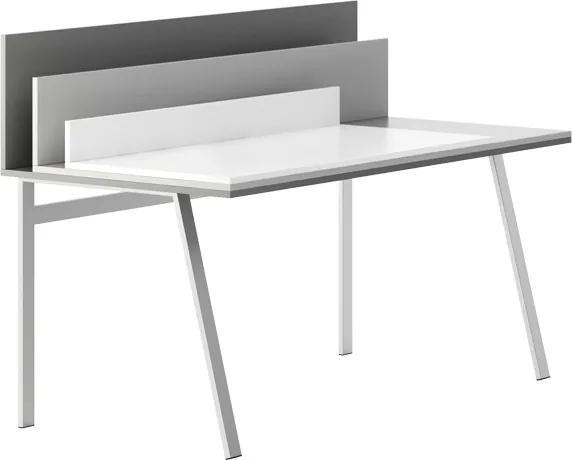 Pracovný stôl SINGLE Gray LAYERS biela / sivá / grafitová 800 1600 1070 750 LAYERS