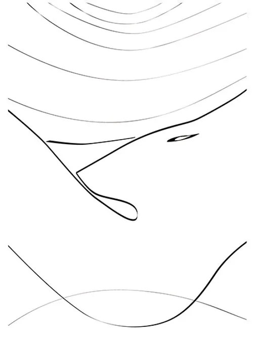 Plagát línia ženského tela - 40x60 black