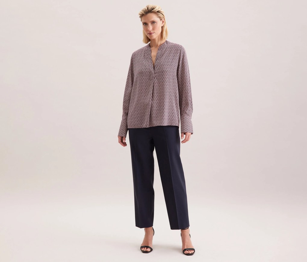 Tunika Seidensticker z viskózy, celoplošná potlač v kombinácii krémovobielej a purpurovočervenej