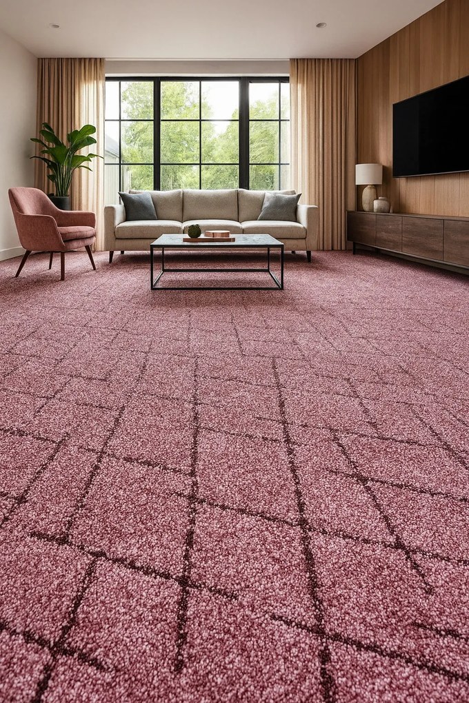 ITC, Koberec metráž Nicosia 84, na mieru, šíře 4m,5m, fialová, filc, obývacia izba