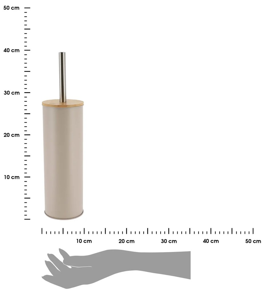WC kefa Timeless, béžová/s drevenými a chrómovými prvkami