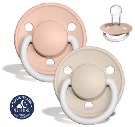BIBS De Lux cumlíky, silikón 2ks - one size - Blush Vanilla