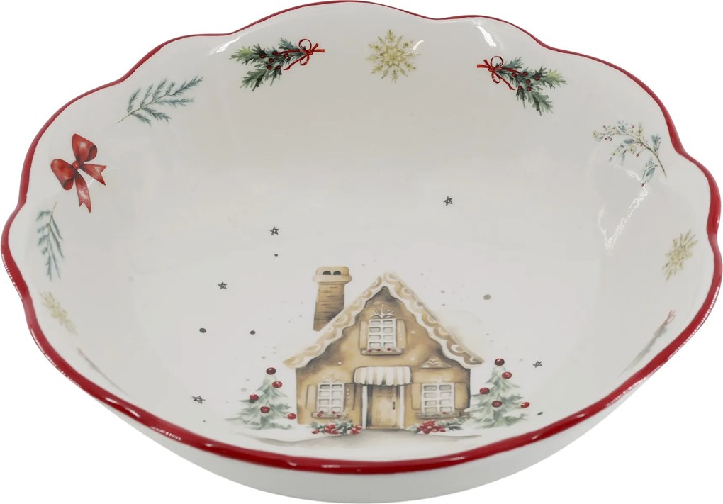 Vianočná keramická misa Chalet de Noël – Ø 21*6,5 cm / 800ml
