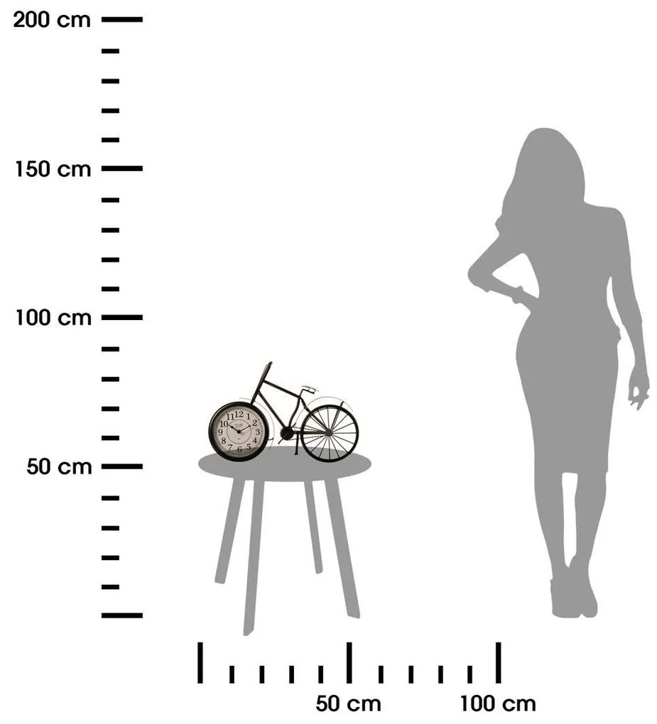 Stolné hodiny Bike, čierna