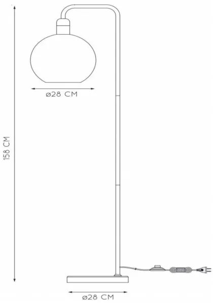 Lucide 34738/01/65 - Stojacia lampa JULIUS 1xE27/25W/230V