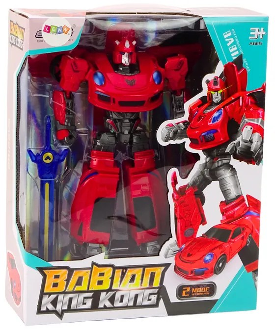 LEAN TOYS Auto-Robot 2v1 Transformers – červená