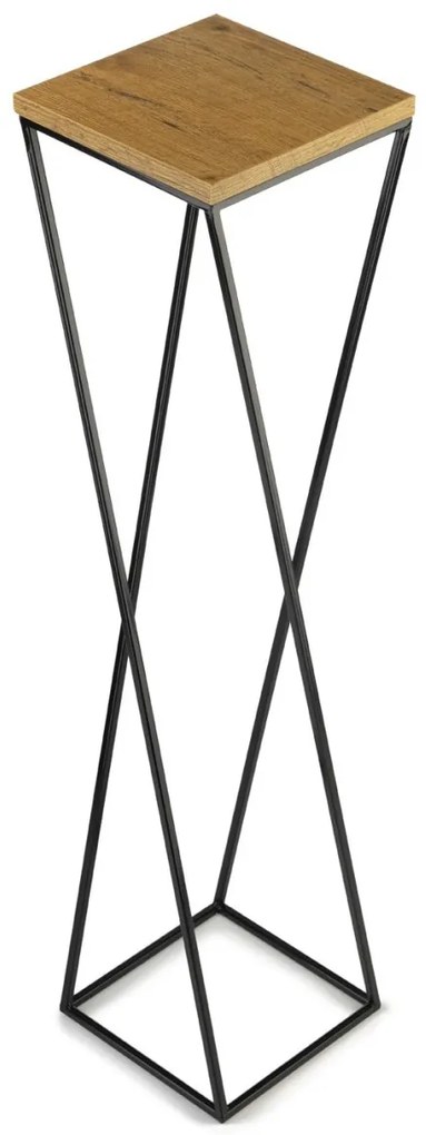 Kvetinový stojan LOFT I 100 cm čierny/dub lancelot