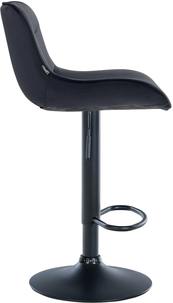 Design-Shop 2x Barová stolička Vonore - zamat, čierny rám - Čierna