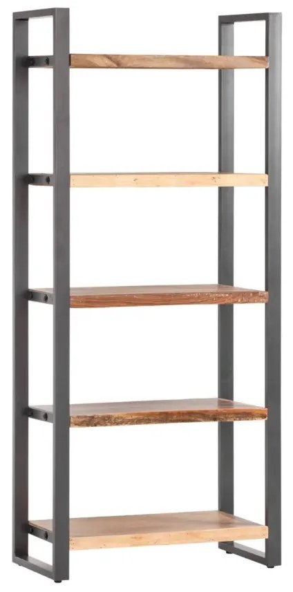 furniture-nabytek.cz - Masivní knihovna Wakefield z recyklovaného dřeva, lakovaná, vícebarevná – 80×40×185 cm