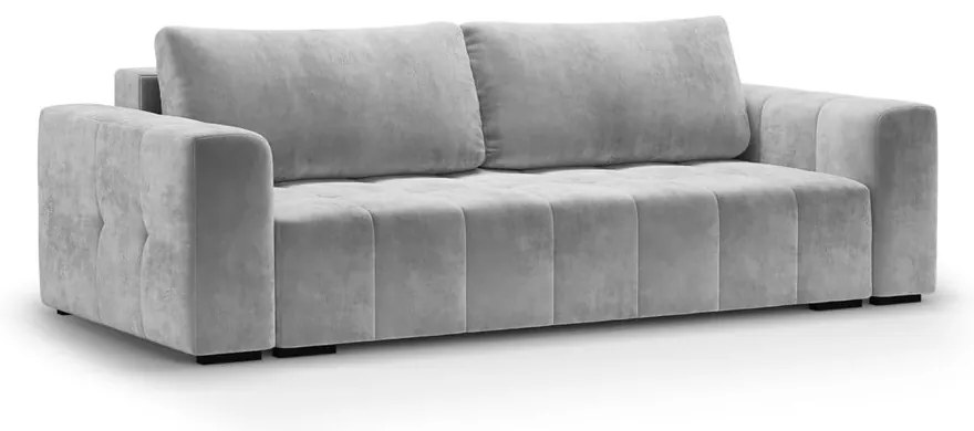 Svetlosivá zamatová rozkladacia pohovka Milo Casa Luca