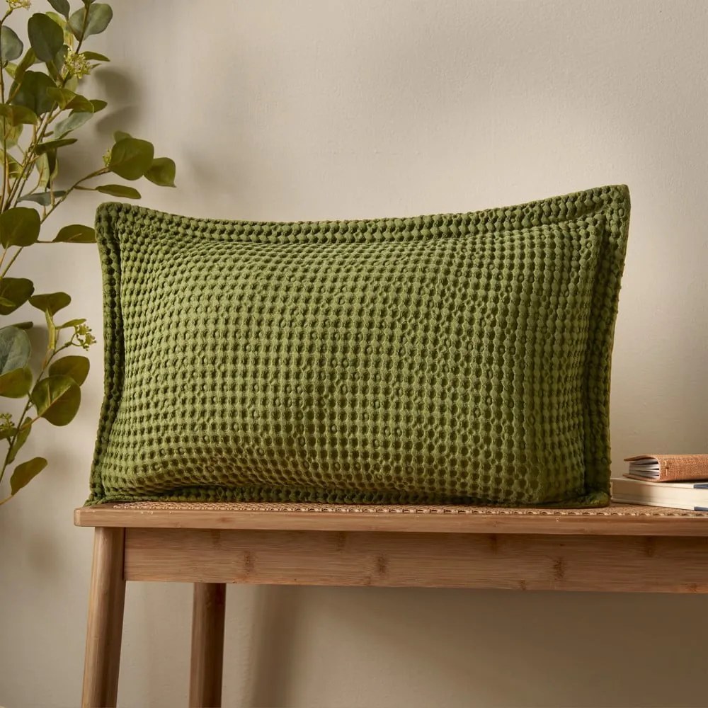 Bavlnený dekoračný vankúš 30x50 cm Jaipur Chunky Waffle – Pineapple Elephant