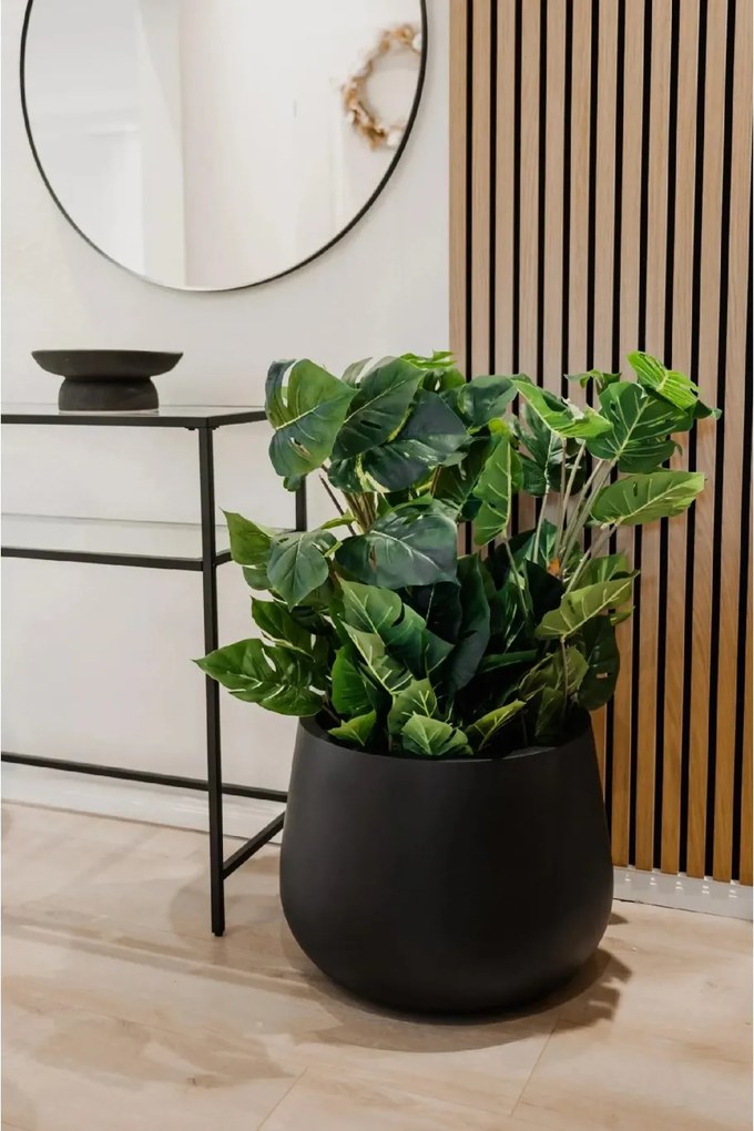 Kvetináč GIRAR, sklolaminát, výška 37 cm, antracit