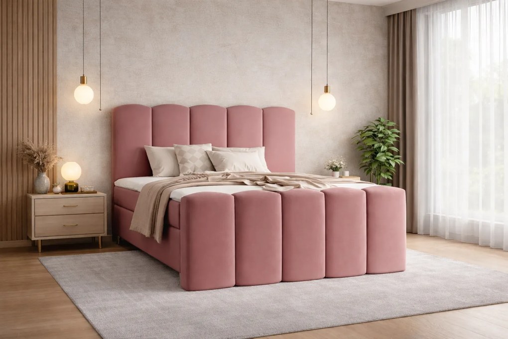 ČALÚNENÁ VYSOKÁ POSTEĽ S MATRACOM GABRIELE 180X200