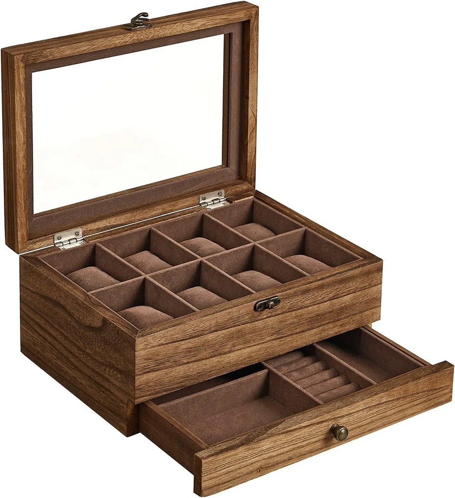 Box na hodinky Livia, 27x13x20 cm, hnedá