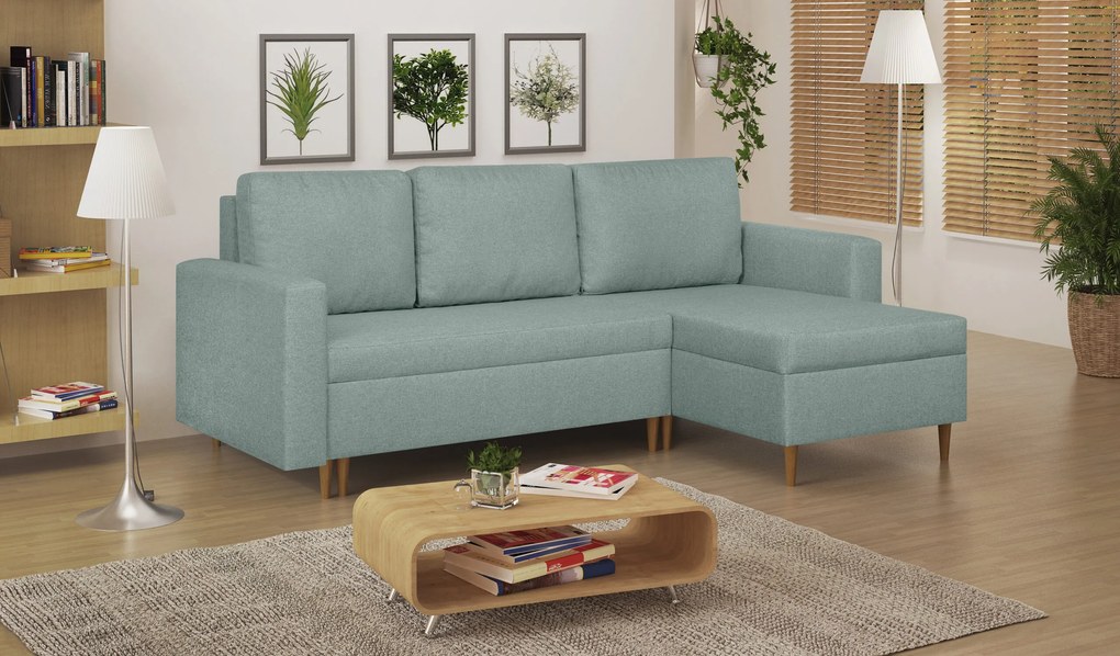 Rozkládací rohová sedací souprava KENO Mentolová