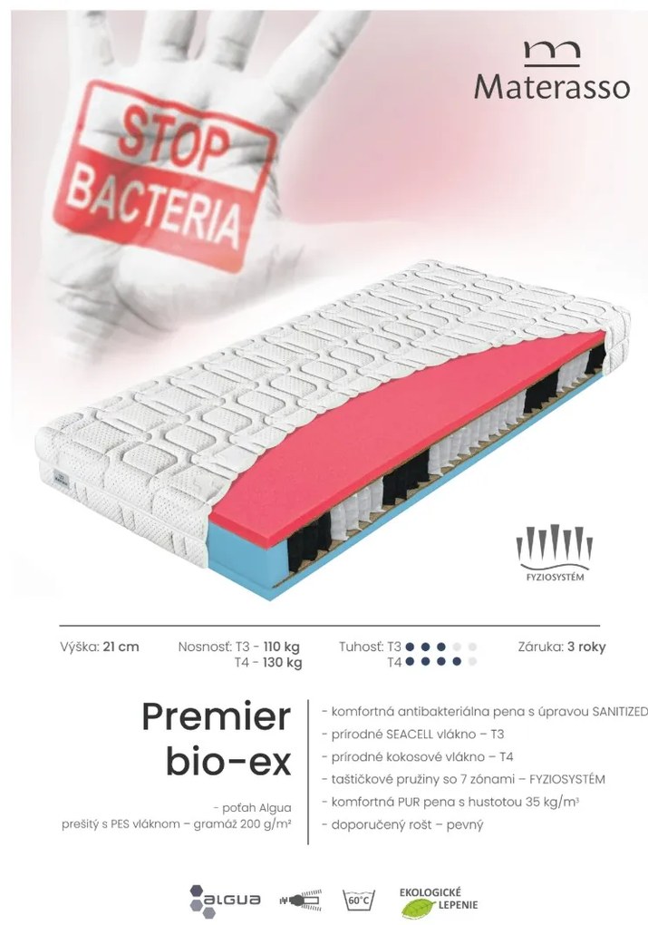 Materasso Taštičkový matrac Premier Bio-ex Rozmer: 90 x 200 cm, Tvrdosť: T3