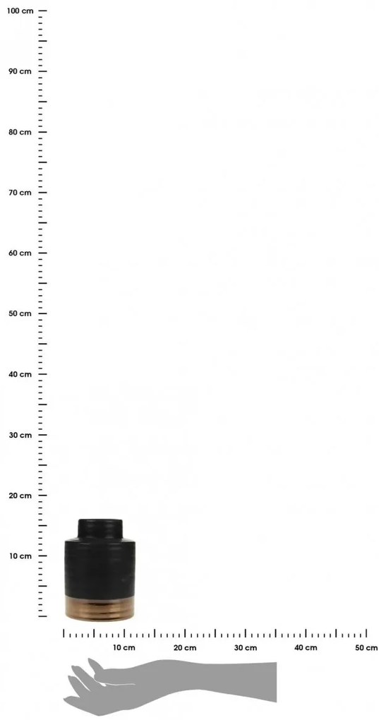 DekorStyle Keramická váza 16 cm čierno-zlatá