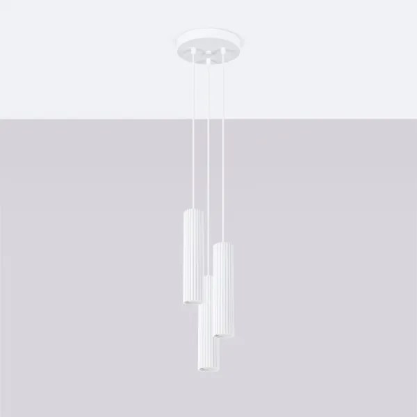 Sollux SL.1538 - Luster na lanku KARBON 3xGU10/10W/230V biela