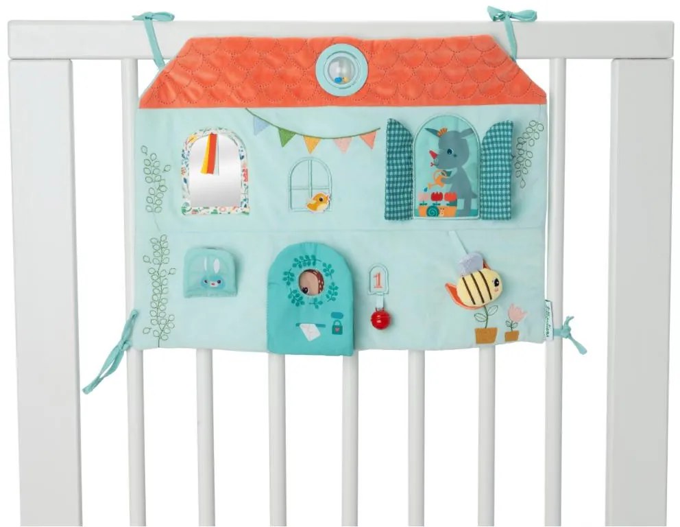 Lilliputiens - textilný panel do postieľky - domček jelenčeka Stelly a dráčika Joea