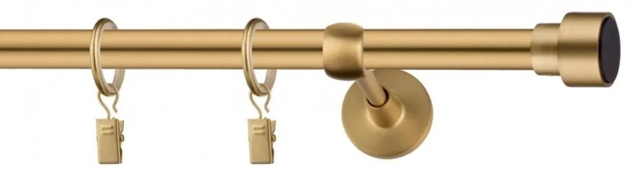 Dekorstudio Garniža jednoradová SLICK zlatá 19mm Dĺžka: 120cm, Typ uchytenia: Držiak otvorený, Typ príslušenstva: Krúžky tiché so štipcami