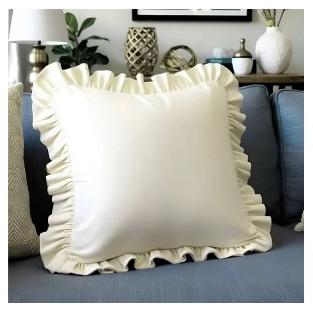 Obliečka na vankúš s prímesou bavlny 40x40 cm Ruffled – Mila Home