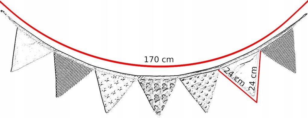 Dekoračná vlajková girlanda JEDNOROŽCI - šedá