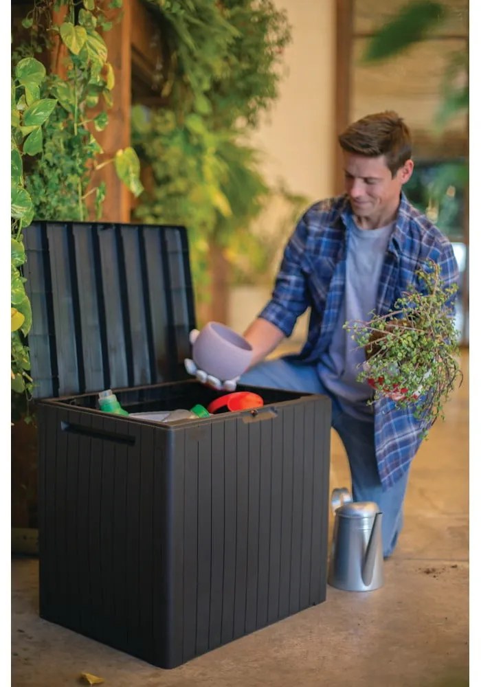Sivý záhradný úložný box City – Keter