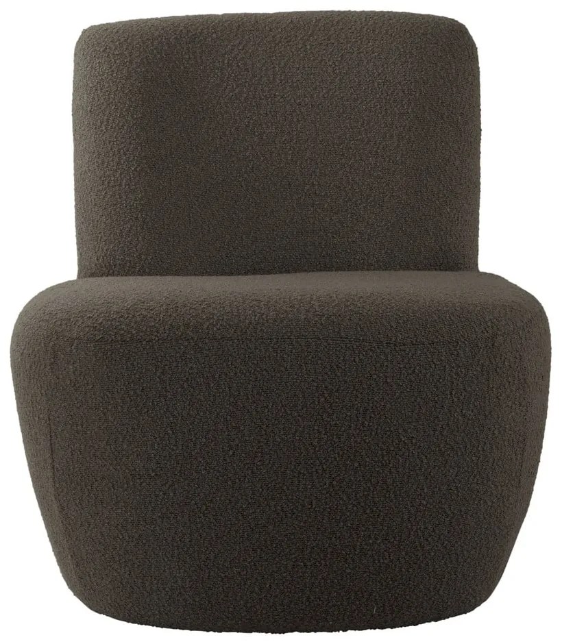 Sivohnedé kreslo z textílie buklé Ada – Leitmotiv