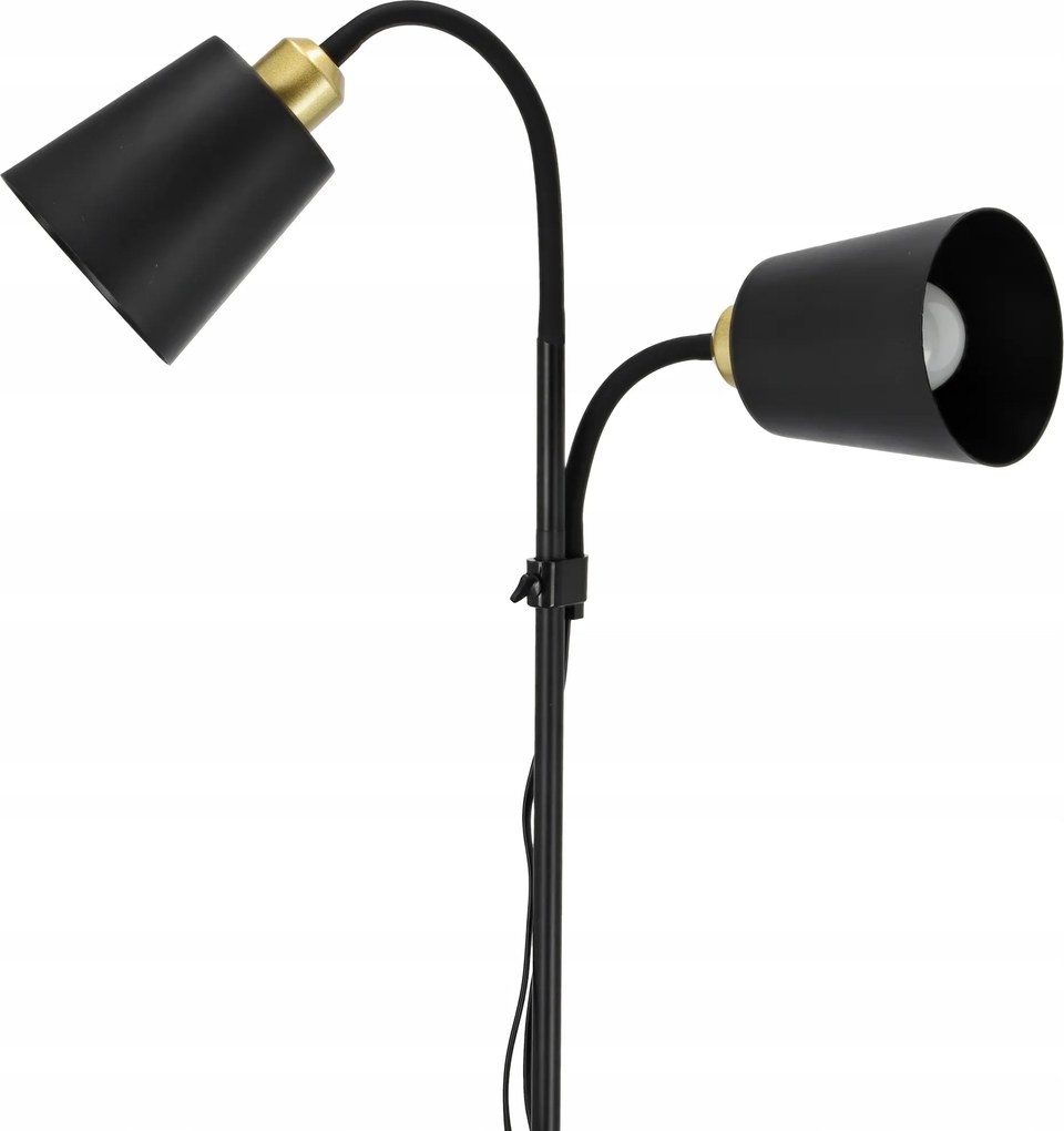 Smart LED ARGUS stojacia čierna lampa na čítanie nastaviteľná 2xE27