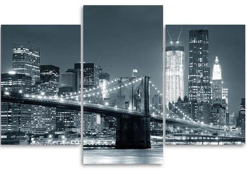 Gario Obraz na plátne New York v noci - 3 dielny Rozmery: 60 x 40 cm