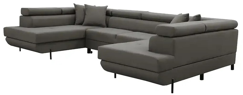 Rohová sedacia súprava - U s funkciou spania, vlnité pružiny EDIS Krémový