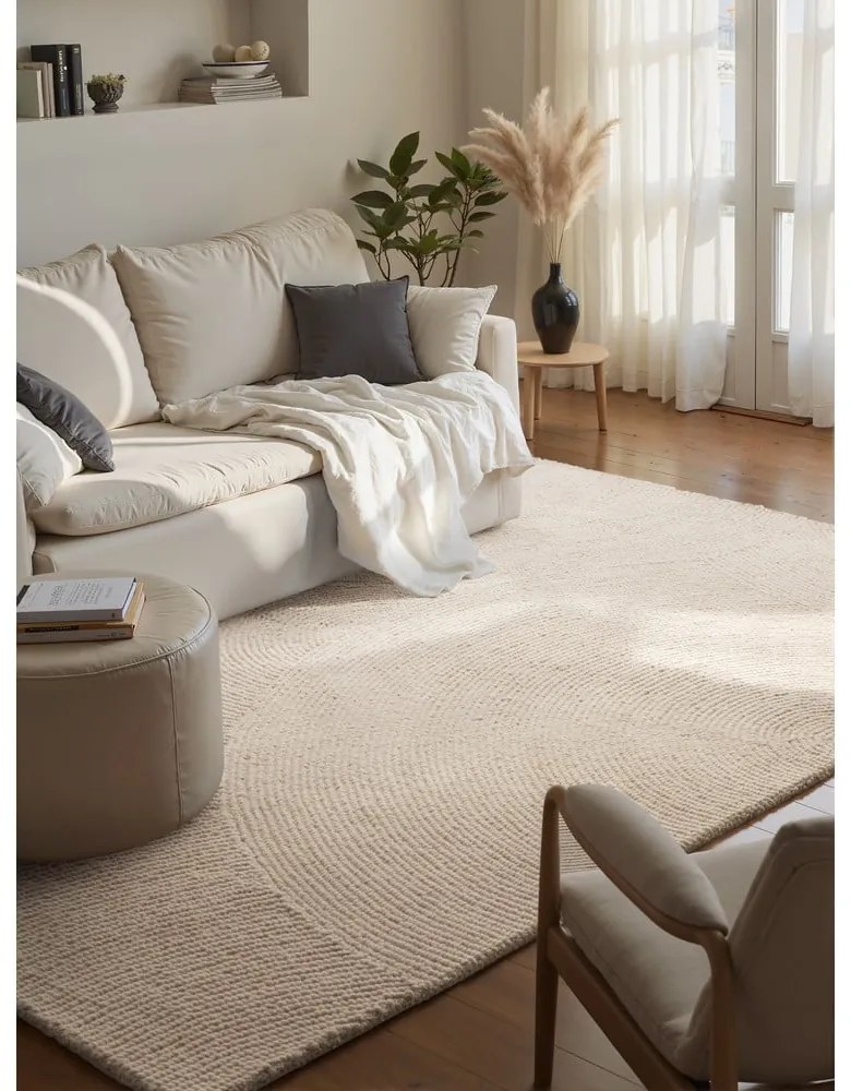 Ručne tkaný vlnený koberec vo svetlo prírodnej farbe 80x150 cm Eleni Natural White – Hanse Home