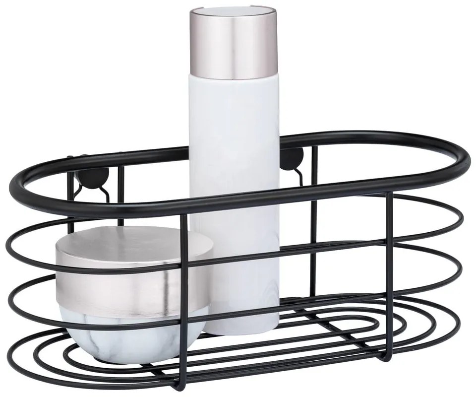 Čierna sprchová polica Wenko Trestina, 26 x 11 cm