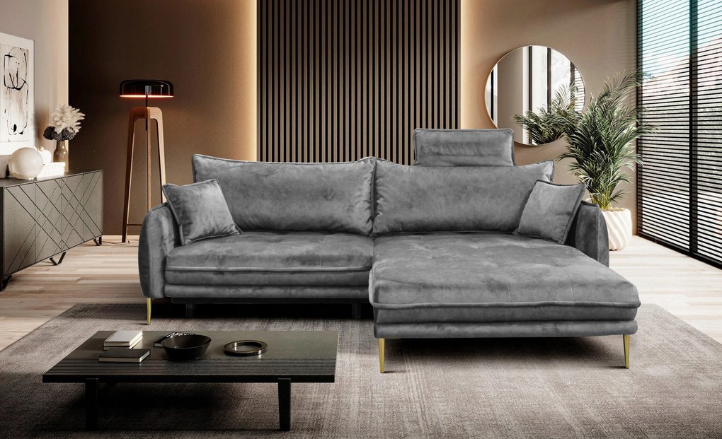 XXXLutz ROHOVÁ SEDAČKA, textil, sivá MID.YOU - Sedačky - 001574006213