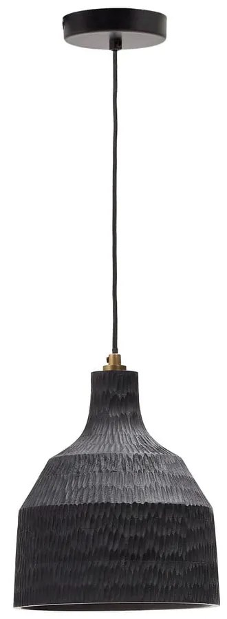 Čierne závesné svietidlo s dreveným tienidlom ø 21 cm Amire – Kave Home