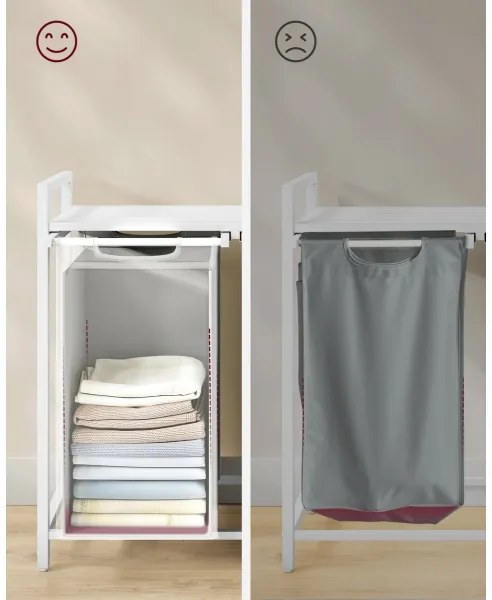 Kôš na bielizeň REX biela/sivá