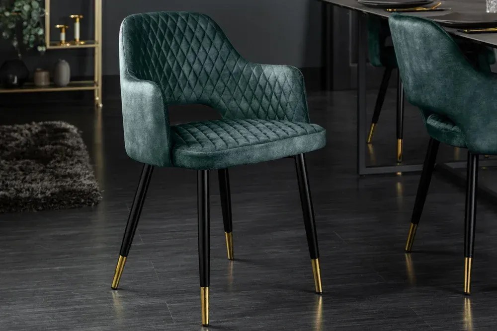 Invicta Interior - Elegantná stolička PARIS benzínová zamat
