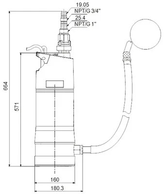 Ponorné čerpadlo Grundfos SBA 3-45 MW 15 m